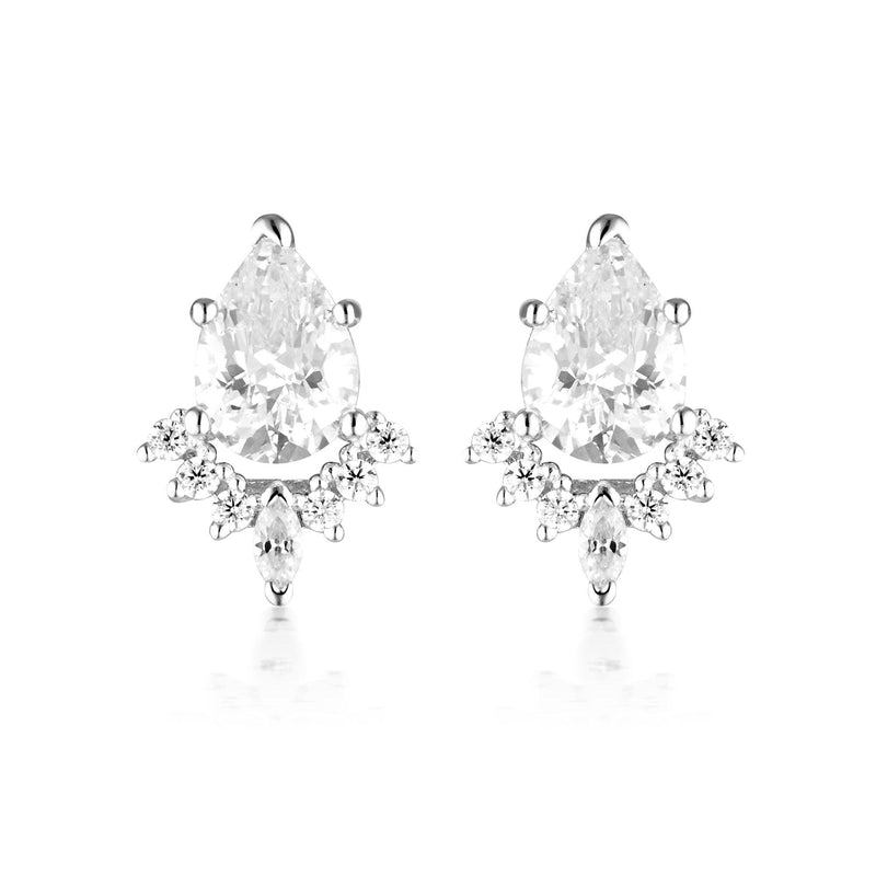 GEORGINI ICONIC BRIDAL PENELOPE EARRING SILVER Bevilles Jewellers 