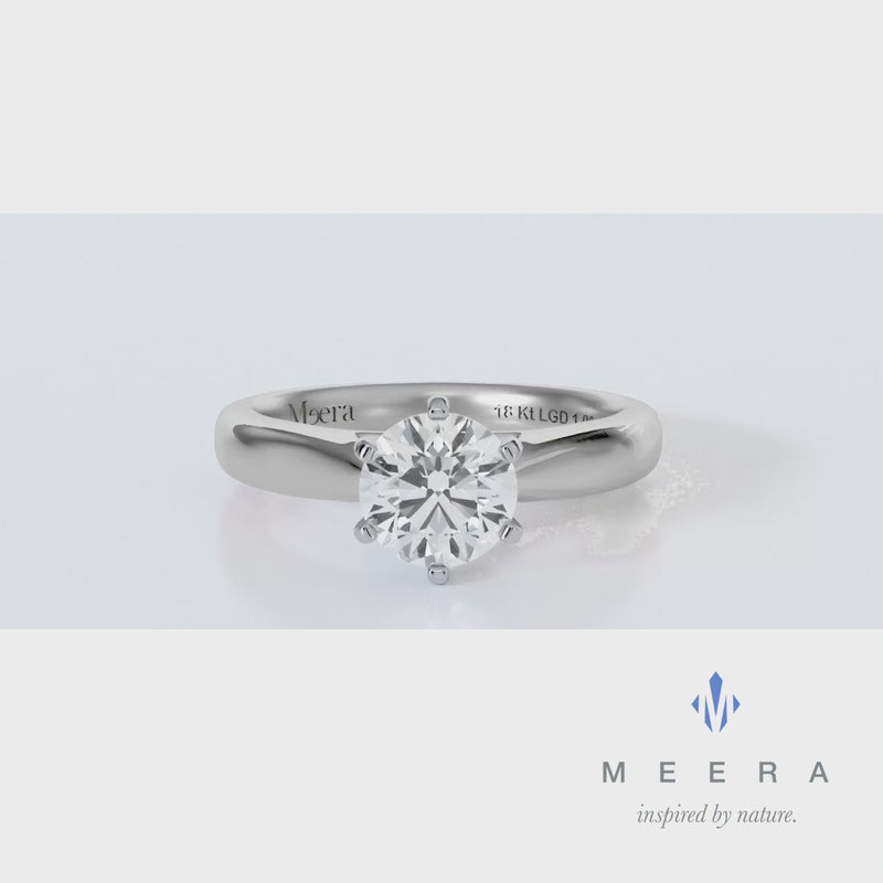 Meera Solitaire 1.00ct Laboratory Grown Diamond Ring in 18ct White Gold