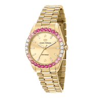 Chiara Ferragni Everyday Pink Zircon 34mm Gold Watch Bevilles Jewellers 