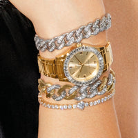 Chiara Ferragni Diamond Heart White Stone Gold Tennis Bracelet Bevilles Jewellers 