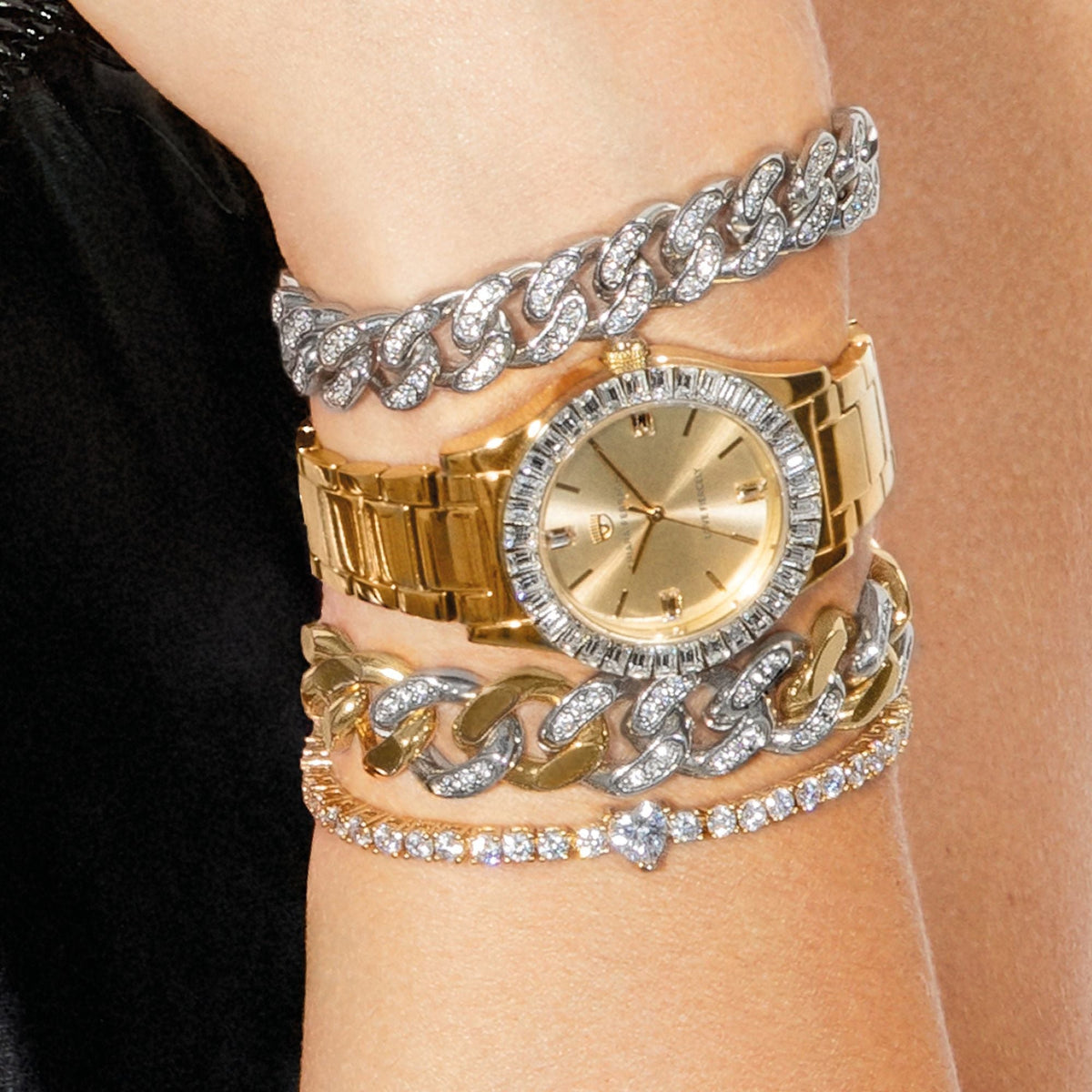 Chiara Ferragni Diamond Heart White Stone Gold Tennis Bracelet Bevilles Jewellers 