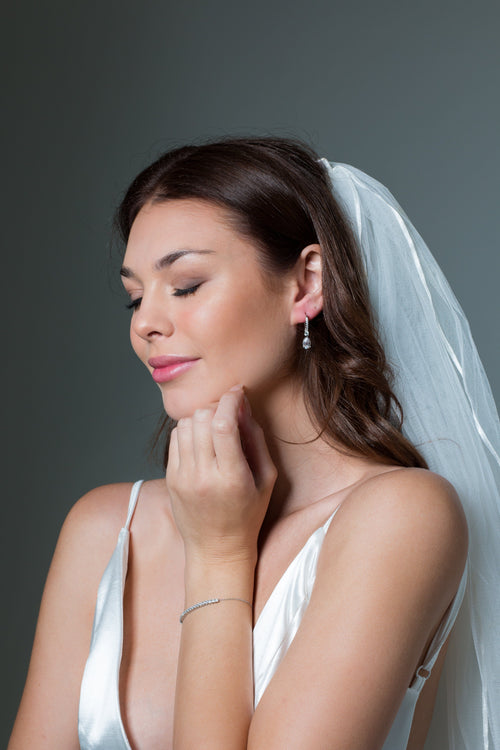 GEORGINI ICONIC BRIDAL ELIZABETH EARRINGS SILVER Bevilles Jewellers 