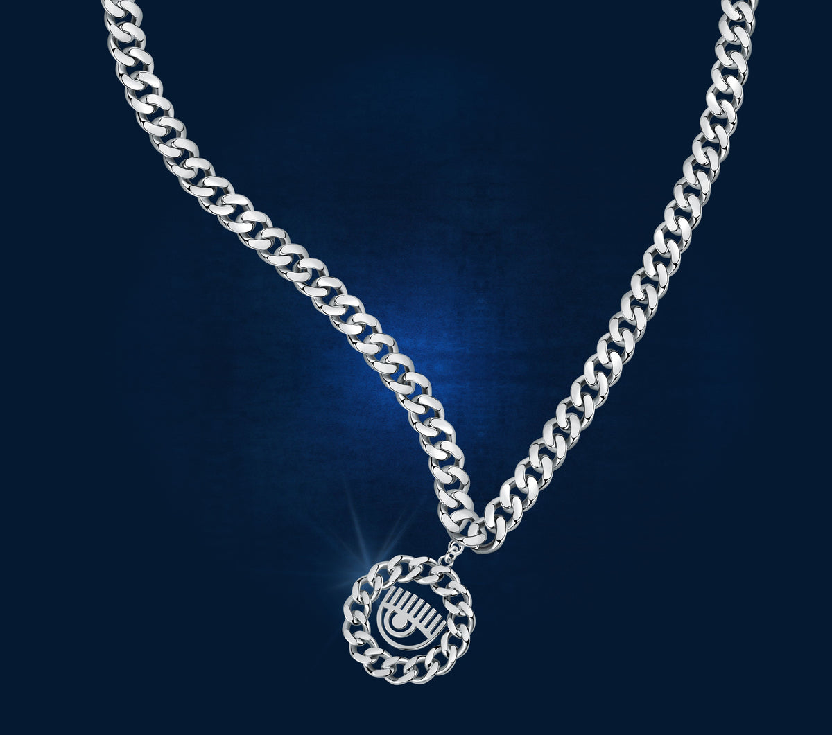 Chiara Ferragni Chain Collection Silver Eye Pendant Bevilles Jewellers 