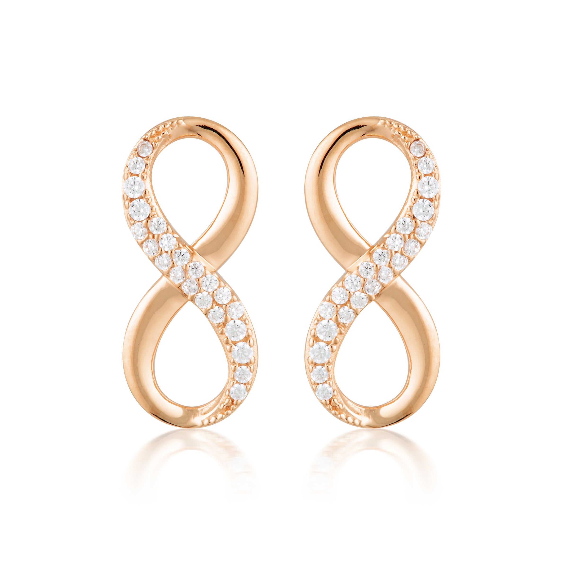 FOREVER INFINITY EARRINGS- ROSE GOLD Bevilles Jewellers 