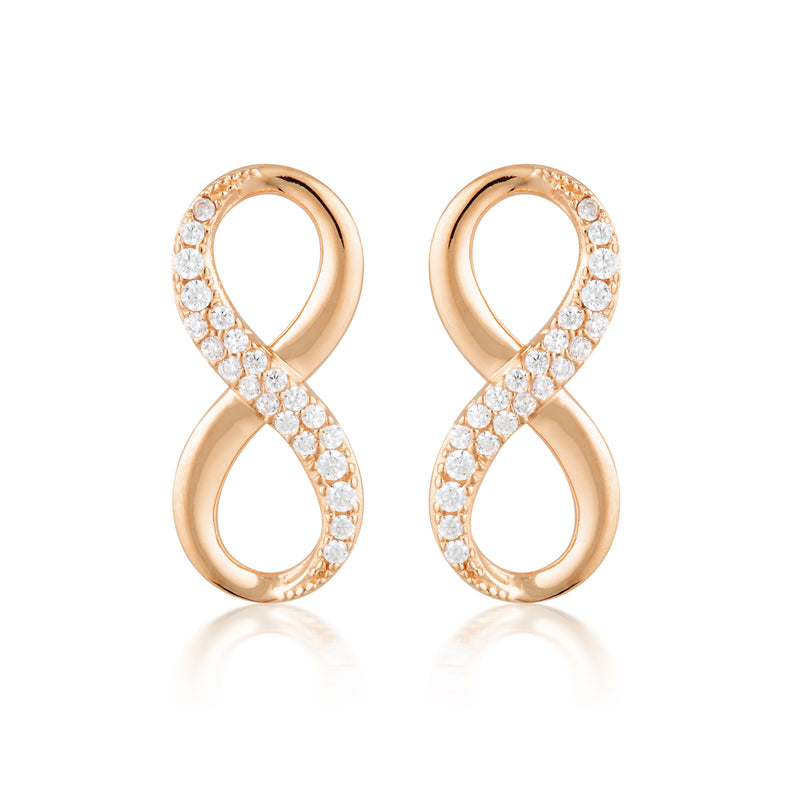 FOREVER INFINITY EARRINGS- ROSE GOLD Bevilles Jewellers 