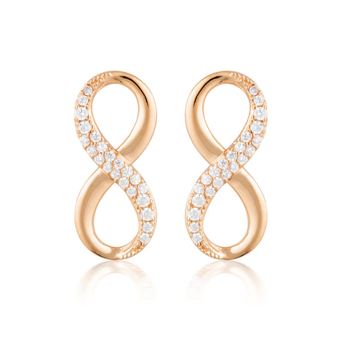 FOREVER INFINITY EARRINGS- ROSE GOLD Bevilles Jewellers 