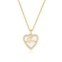 GEORGINI REFLECTION ENAMEL LOVE HEART PENDANT GOLD Georgini 