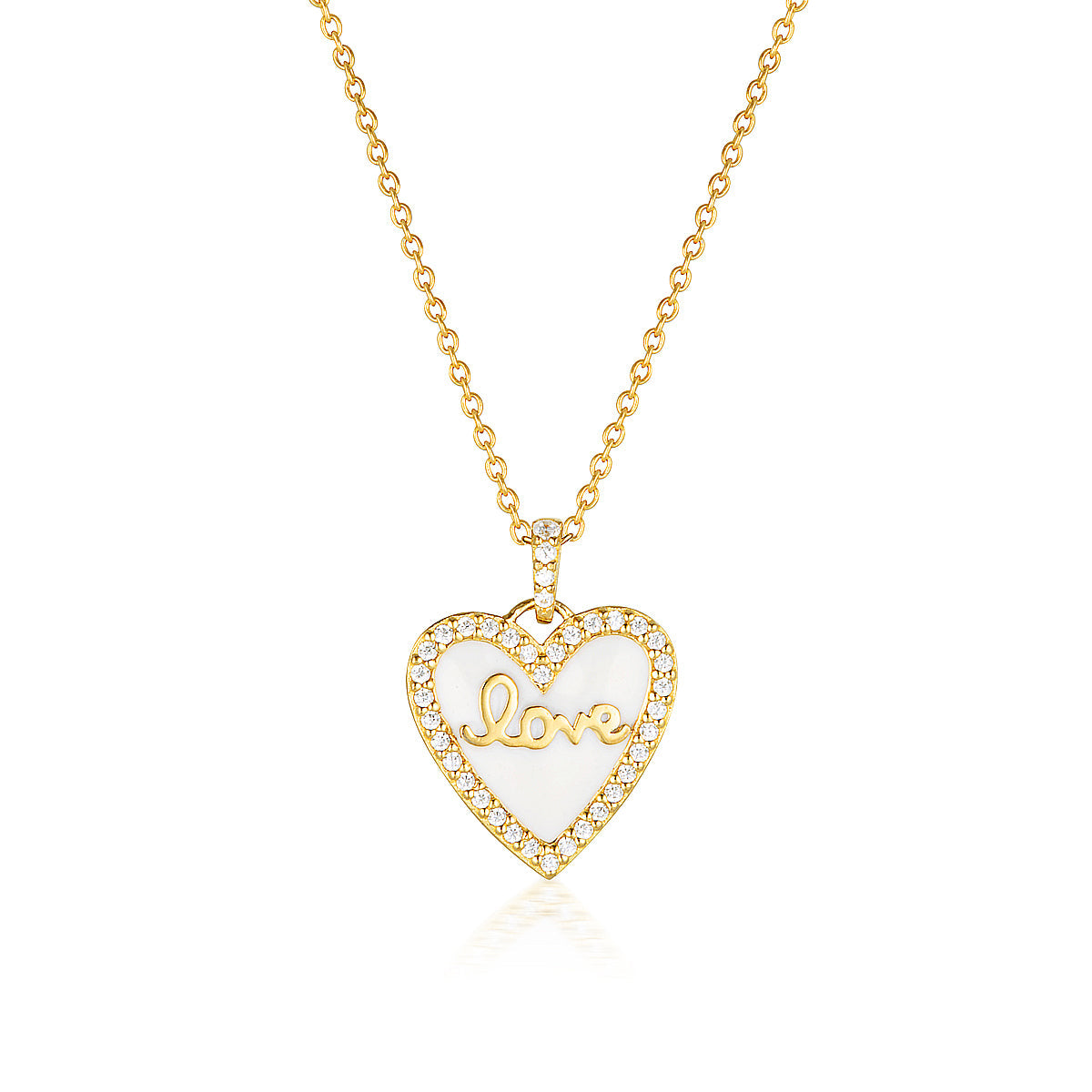 GEORGINI REFLECTION ENAMEL LOVE HEART PENDANT GOLD Georgini 
