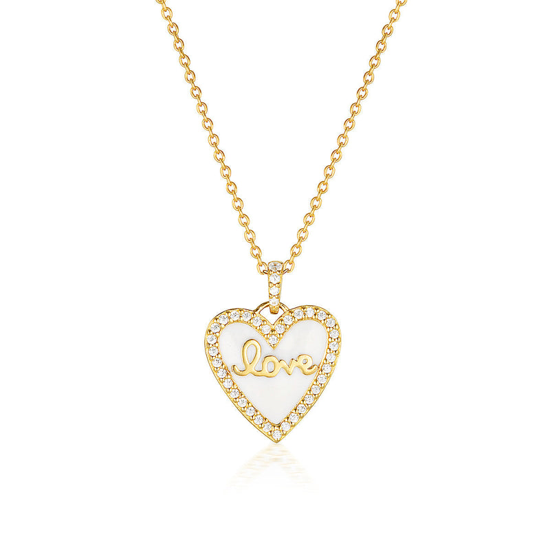 GEORGINI REFLECTION ENAMEL LOVE HEART PENDANT GOLD Georgini 