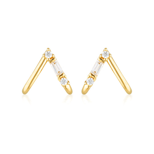 GEORGINI THE LAYERED EDIT TIGA EARRINGS GOLD Bevilles Jewellers 
