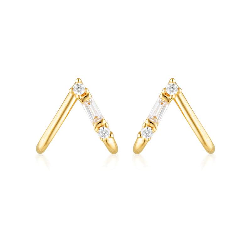 GEORGINI THE LAYERED EDIT TIGA EARRINGS GOLD Bevilles Jewellers 