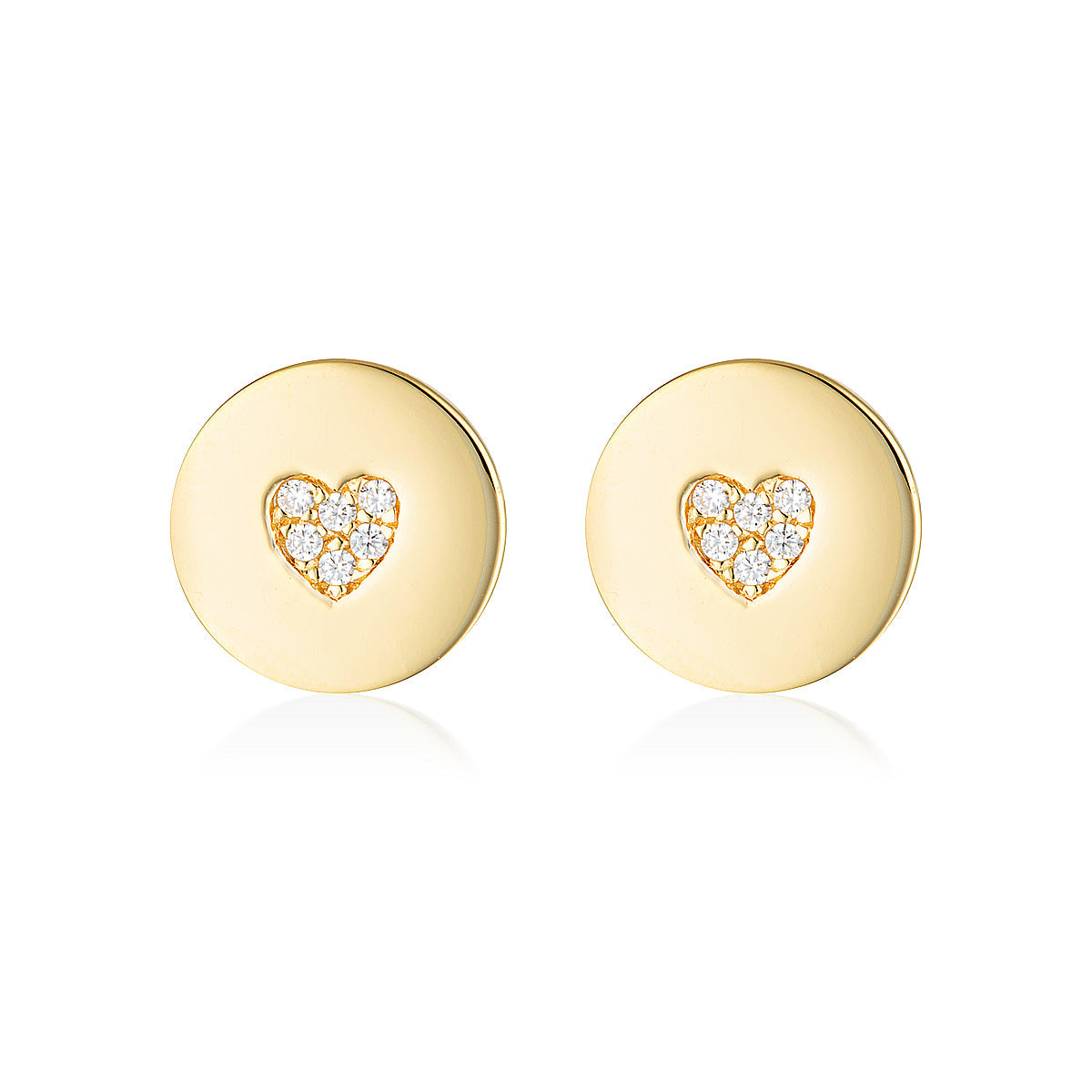 GEORGINI ROCK STAR HEART DISC GOLD EARRINGS Georgini 