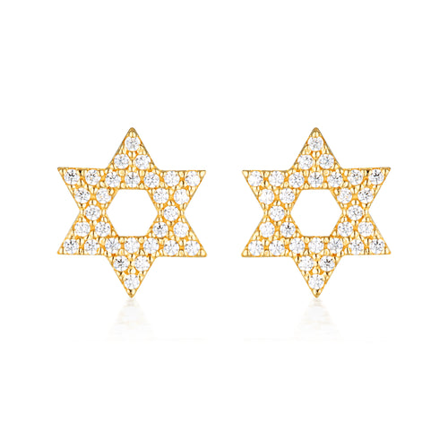 GEORGINI ROCK STAR STAR OF DAVID GOLD EARRINGS Georgini 