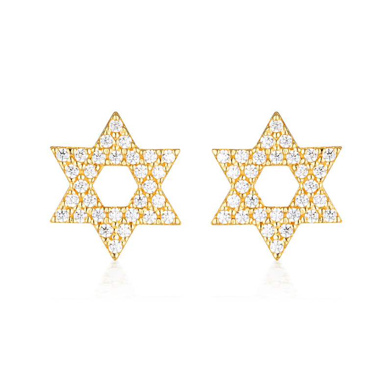 GEORGINI ROCK STAR STAR OF DAVID GOLD EARRINGS Georgini 