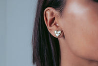 GEORGINI REFLECTION ENAMEL LOVE HEART STUD EARRINGS GOLD Georgini 
