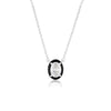 GEORGINI REFLECTION OVAL PENDANT SILVER & BLACK ENAMEL Georgini 
