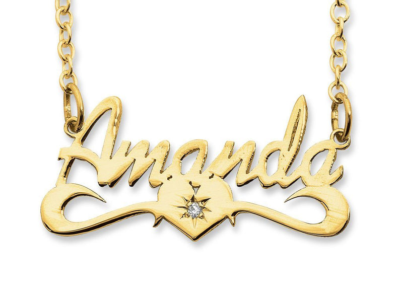9ct Yellow Gold Personalised Diamond Name Necklace Necklaces Bevilles 