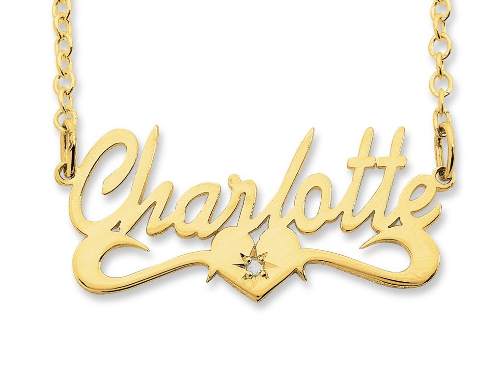 9ct Yellow Gold Personalised Diamond Name Necklace Necklaces Bevilles 