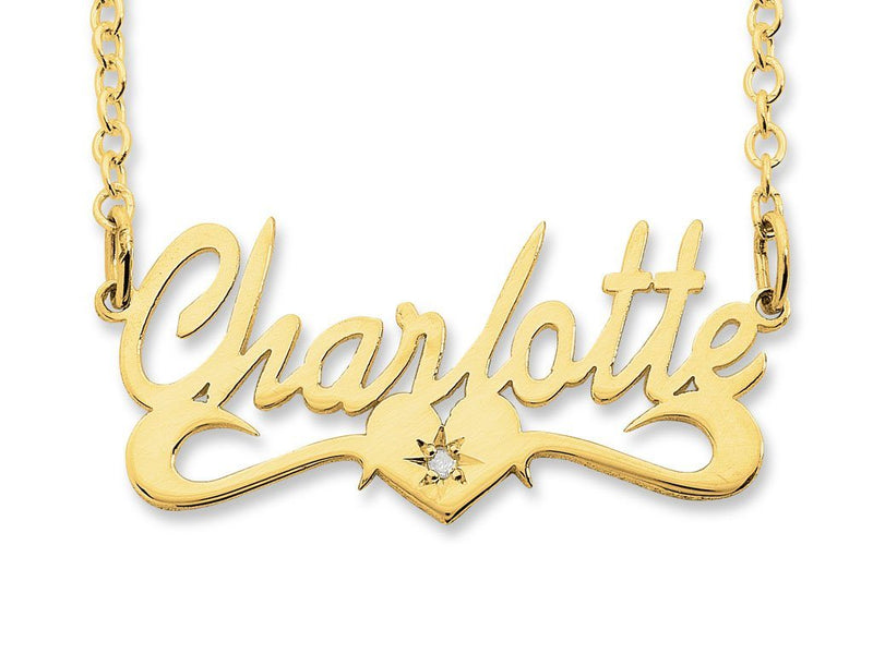 9ct Yellow Gold Personalised Diamond Name Necklace Necklaces Bevilles 