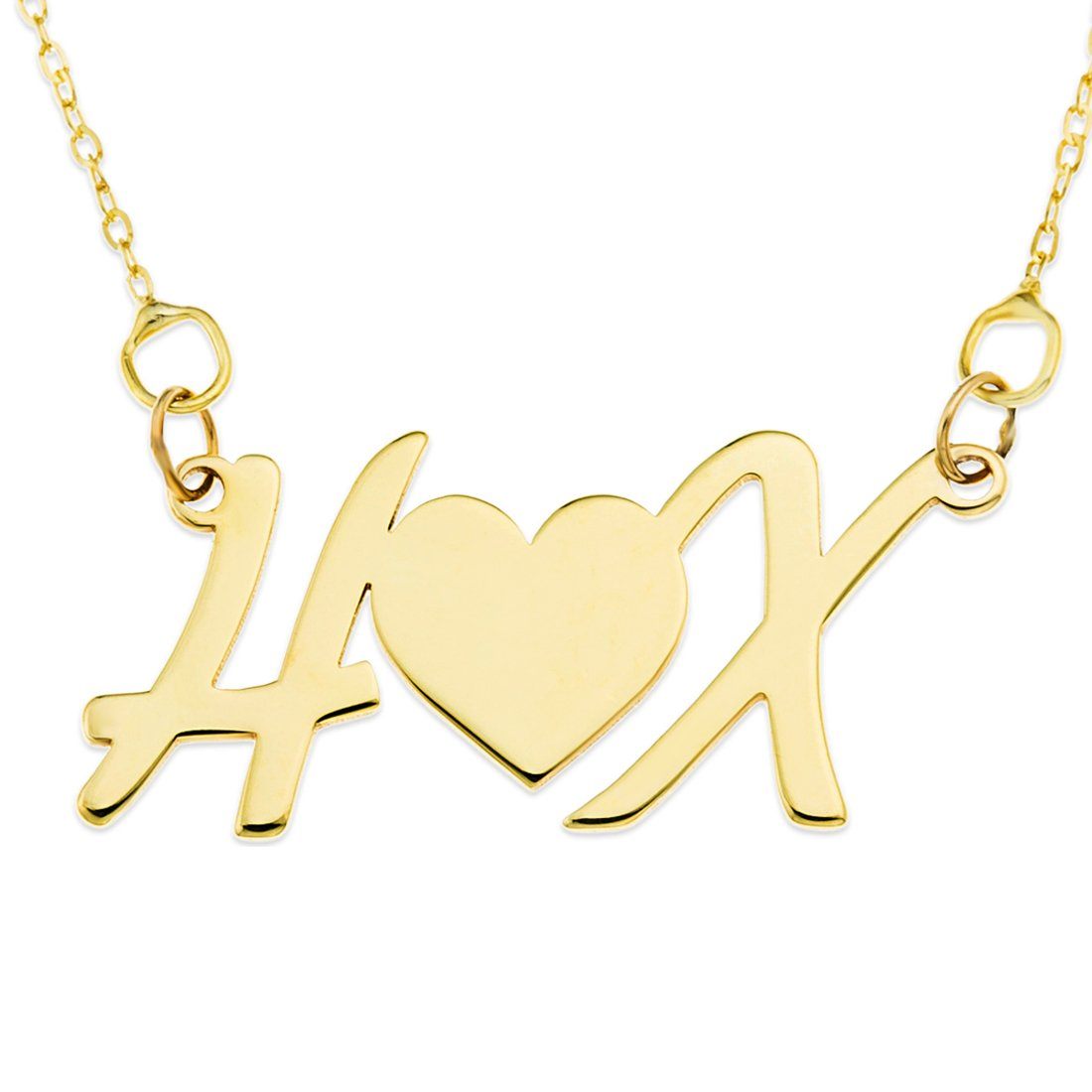 Personalised 9ct Yellow Gold Initials Necklace Necklaces Bevilles 