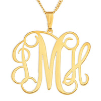 Personalised 9ct Yellow Gold Monogram Necklace Necklaces Bevilles 