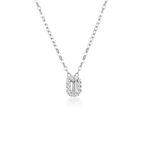 WHITE CZ RHODIUM 3MILS PENDANT Bevilles Jewellers 