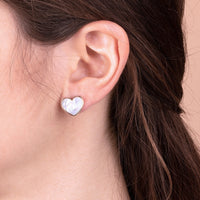 Bronzallure Natural Stone Heart Earrings Earrings Bronzallure 