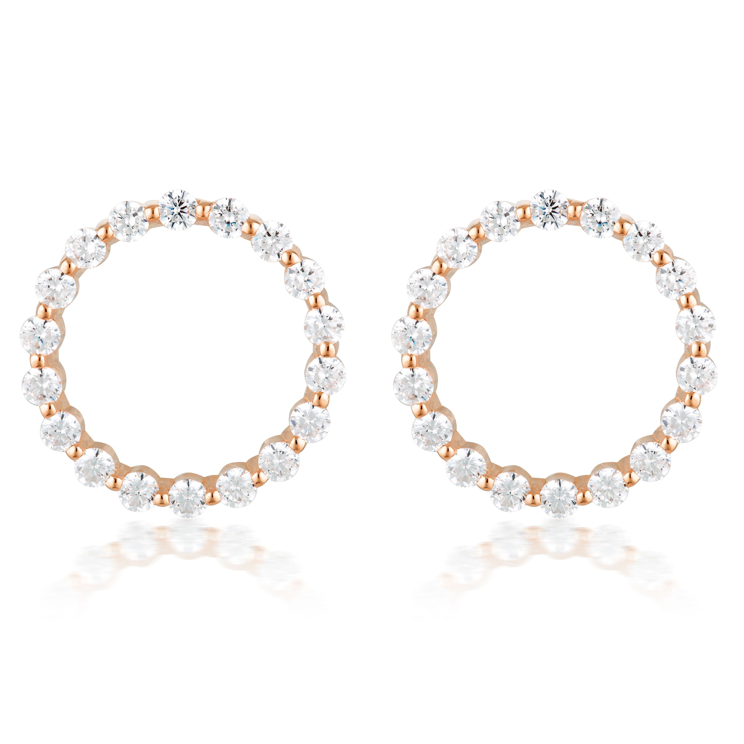 LARGE CIRCLE OF LIFE EARRING - ROSE GOLD Bevilles Jewellers 