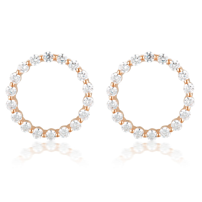 LARGE CIRCLE OF LIFE EARRING - ROSE GOLD Bevilles Jewellers 