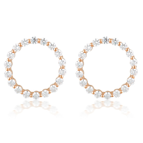 LARGE CIRCLE OF LIFE EARRING - ROSE GOLD Bevilles Jewellers 