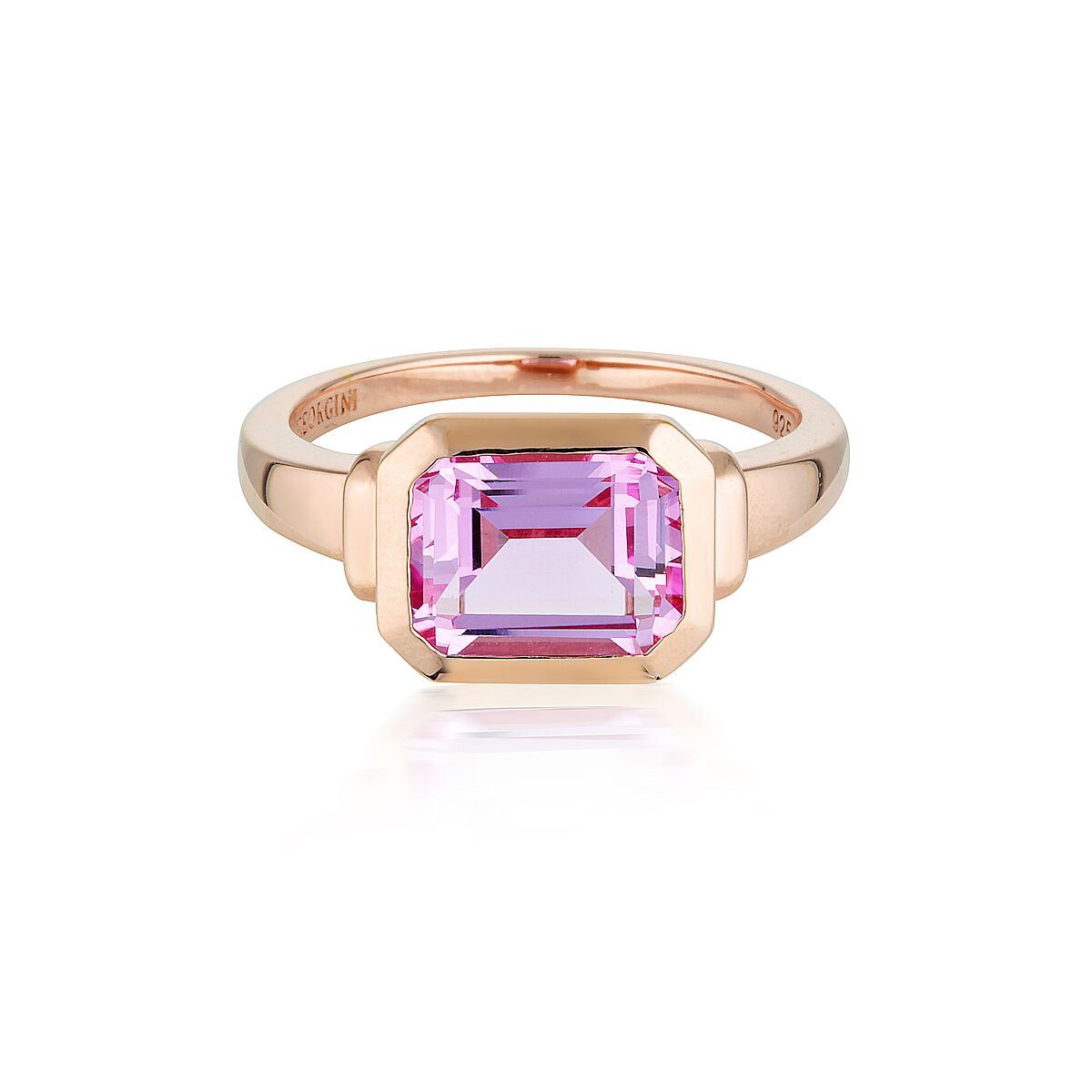 EMILIO PINK SAPPHIRE ROSE GOLD ZION RING Bevilles Jewellers 