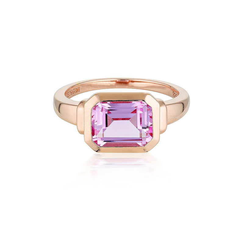 EMILIO PINK SAPPHIRE ROSE GOLD ZION RING Bevilles Jewellers 