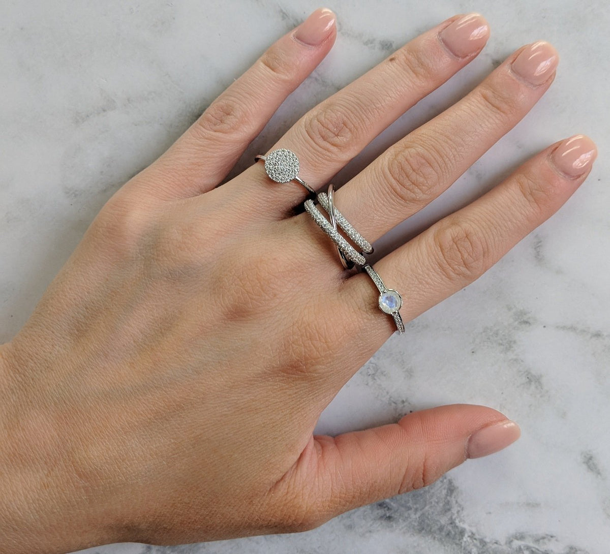 PAVO RHODIUM RING Bevilles Jewellers 