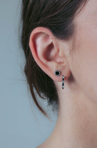 GEORGINI REFLECTION ENAMEL HOOP EARRINGS SILVER Georgini 