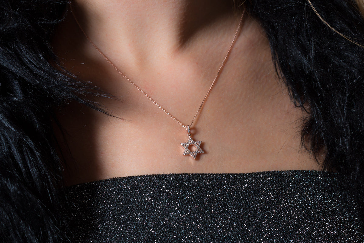 GEORGINI ROCK STAR STAR OF DAVID ROSE GOLD PENDANT Georgini 