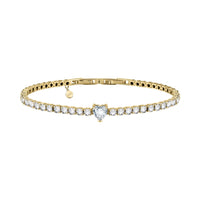 Chiara Ferragni Diamond Heart White Stone Gold Tennis Bracelet Bevilles Jewellers 