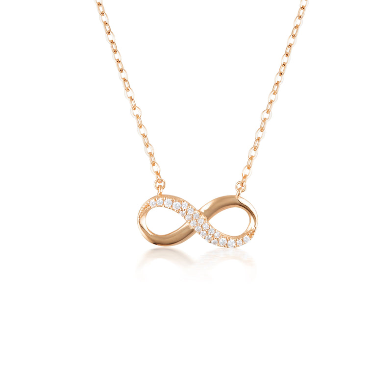 Forever Infinity Pendant - Rose Gold Bevilles Jewellers 