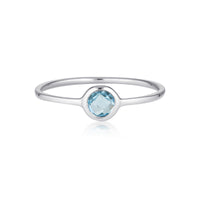 Georgini - Eos Sterling Silver Blue Topaz Ring Bevilles Jewellers 9 
