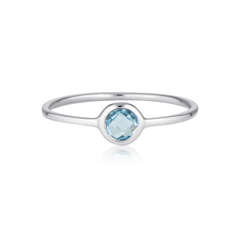 Georgini - Eos Sterling Silver Blue Topaz Ring Bevilles Jewellers 5 