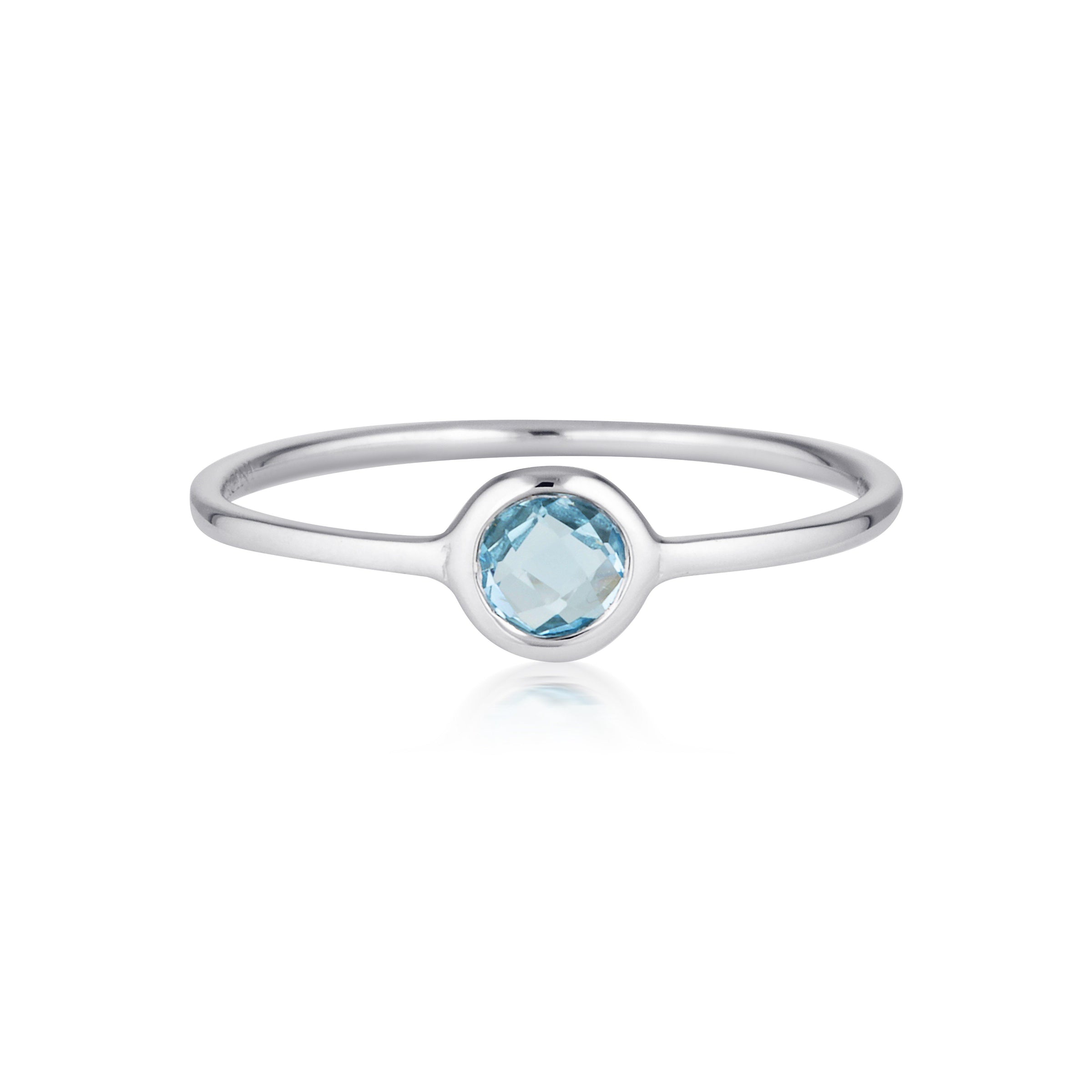 Georgini - Eos Sterling Silver Blue Topaz Ring Bevilles Jewellers 8 