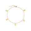 9ct Yellow Gold Silver Infused 5 Puff Heart Anklet Anklet Bevilles 