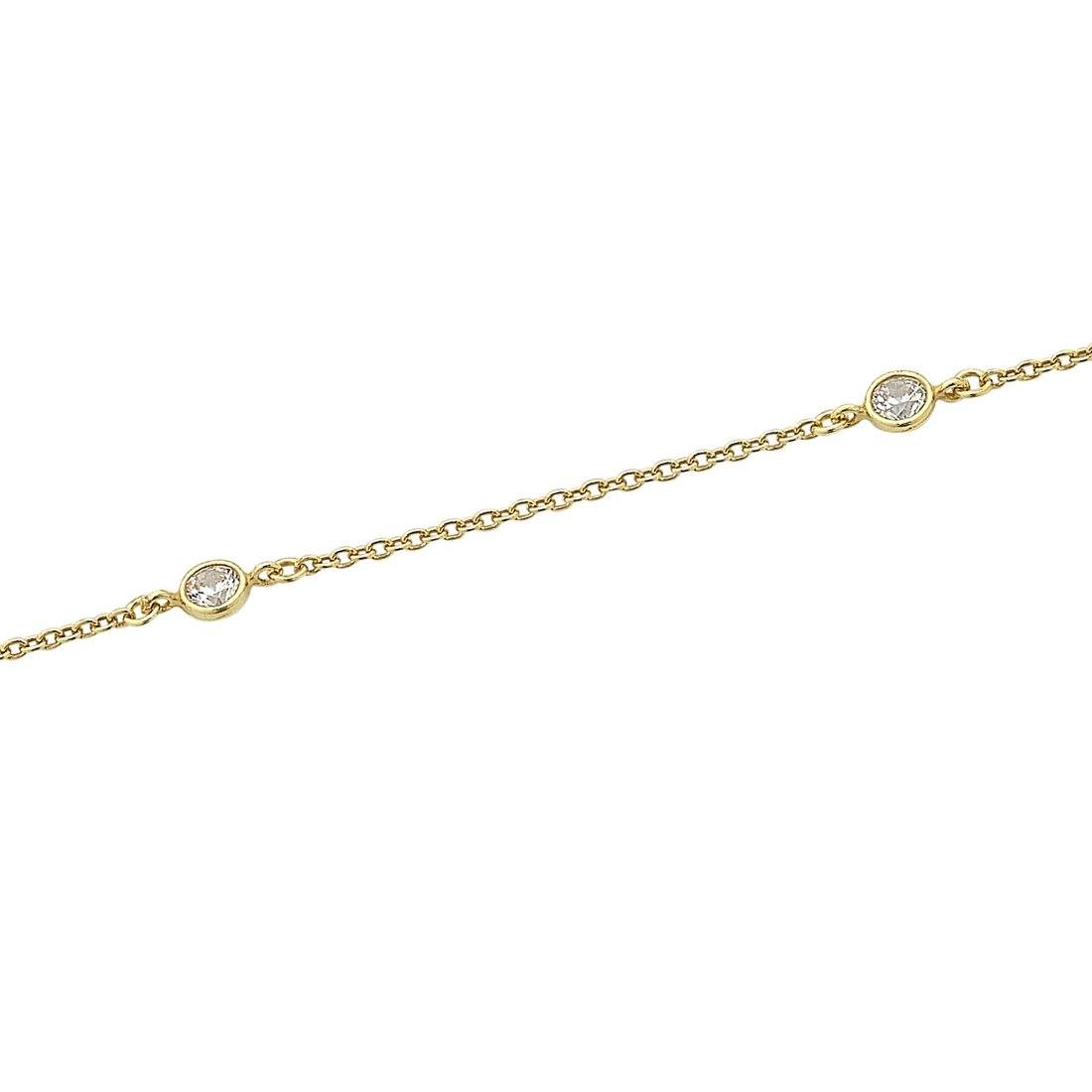 9ct Yellow Gold Silver Infused Cubic Zirconia Bracelet Bracelets Bevilles 