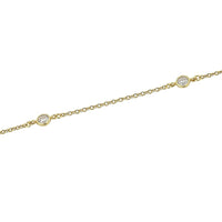 9ct Yellow Gold Silver Infused Cubic Zirconia Bracelet Bracelets Bevilles 