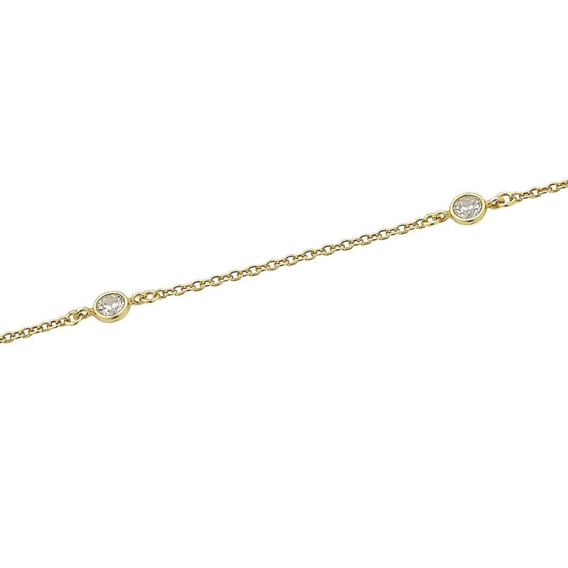 9ct Yellow Gold Silver Infused Cubic Zirconia Bracelet Bracelets Bevilles 