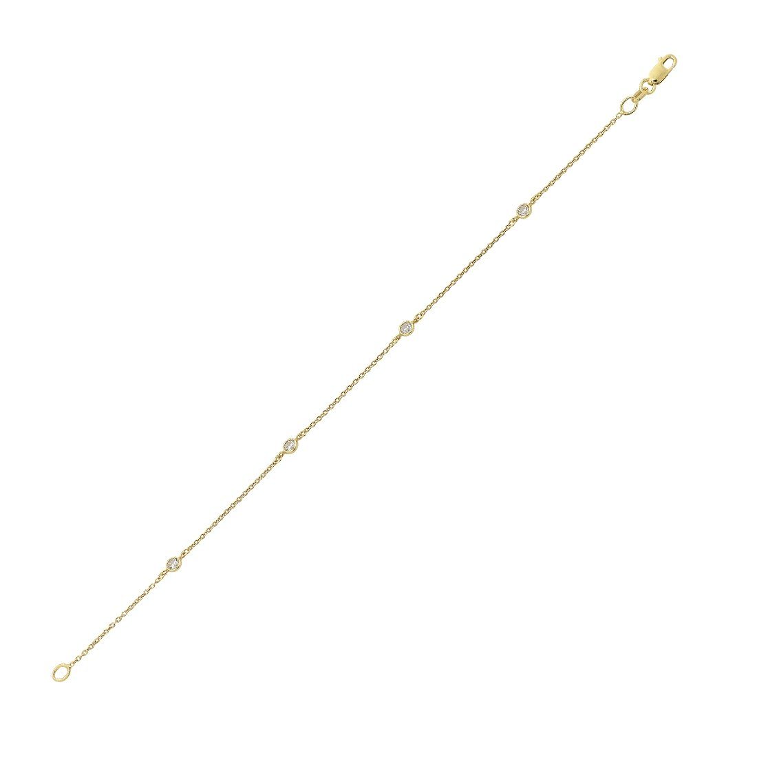 9ct Yellow Gold Silver Infused Cubic Zirconia Bracelet Bracelets Bevilles 
