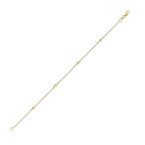 9ct Yellow Gold Silver Infused Cubic Zirconia Bracelet Bracelets Bevilles 