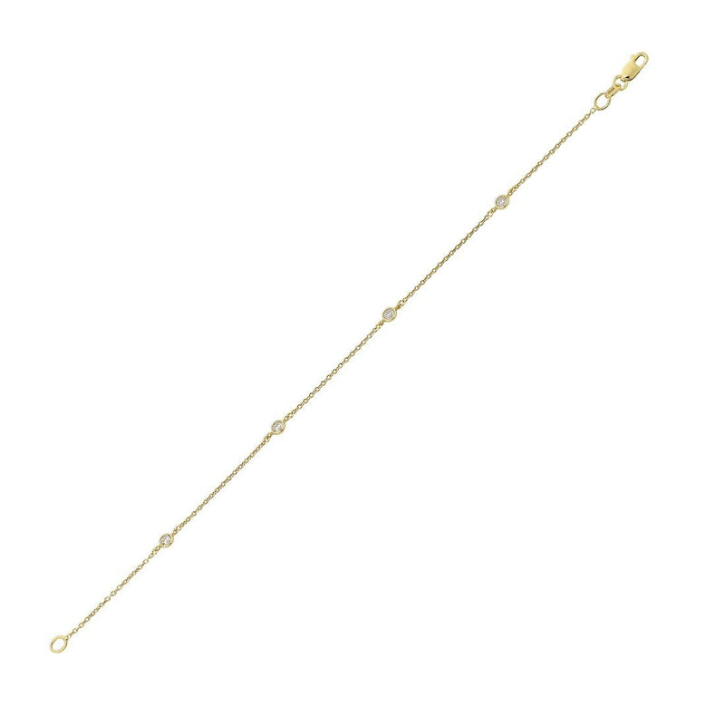 9ct Yellow Gold Silver Infused Cubic Zirconia Bracelet Bracelets Bevilles 