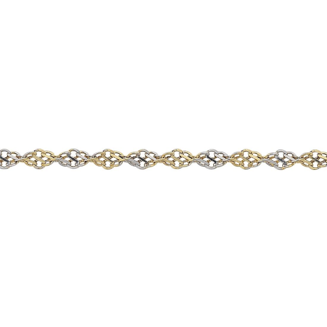 9ct Yellow Gold Two Tone Singapore Bracelet Bracelets Bevilles 