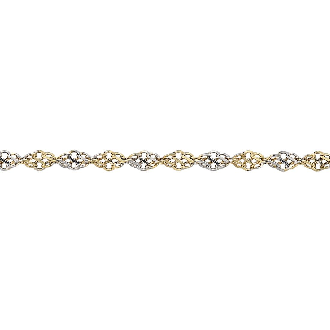 9ct Yellow Gold Two Tone Singapore Bracelet Bracelets Bevilles 