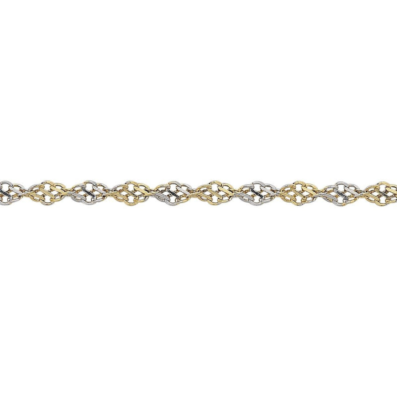 9ct Yellow Gold Two Tone Singapore Bracelet Bracelets Bevilles 